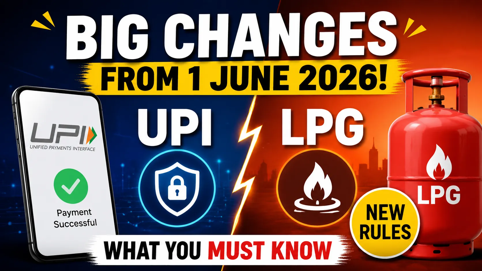 New Rules from 1 June 2026: Major Changes in UPI Payments and LPG Connections Explained New Rules from 1 June 2026: Major Changes in UPI Payments and LPG Connections Explained