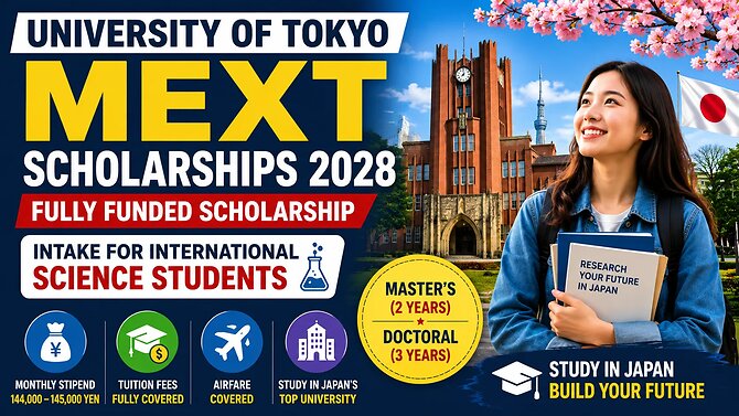 University of Tokyo MEXT Scholarships 2028: Fully Funded Japan Scholarship for International Science Students